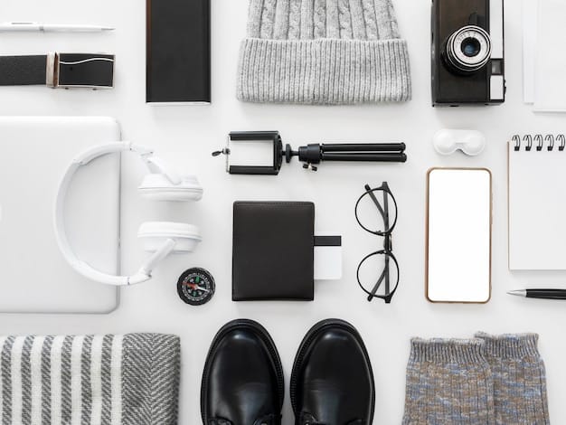 A curated collection of clothing and accessories designed by a handful of reality TV stars, arranged on a white background to resemble a fashion flat lay.
