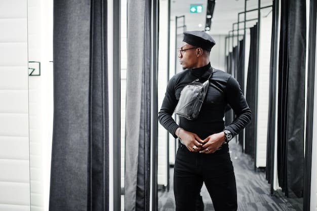 A sophisticated, low-angle shot of a security personnel dressed in black standing in front of a gated luxury estate, with a blurred background suggesting ongoing preparations inside, captured on a cloudy day to evoke mystery, symbolizing the extensive measures taken to protect a celebrity's private wedding ceremony from public view.