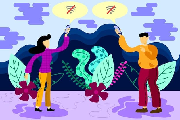 A digital illustration depicting a person holding a smartphone trying to secretly take a photo amidst a crowd, with a large 