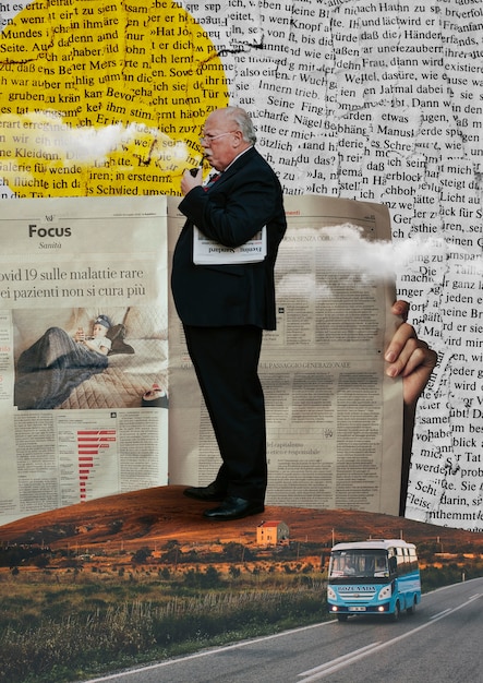A collage of images showing a tweet with a controversial statement, a newspaper headline about an actor facing backlash, and a photo of an actor doing charity work.
