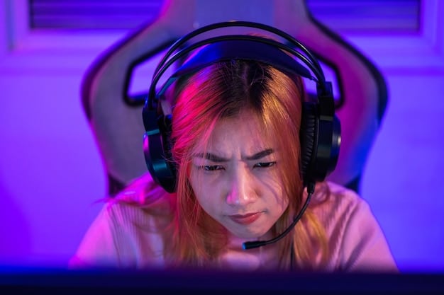 Close-up of a popular streamer's face, illuminated by the glow of a gaming monitor. They are wearing a headset and have a focused, enthusiastic expression. Chat windows are visible in the periphery.