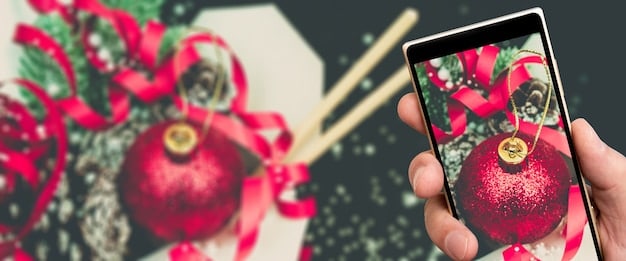 A close-up shot of a smartphone displaying a social media feed filled with posts about an award show. The feed is active and filled with comments, photos, and videos.