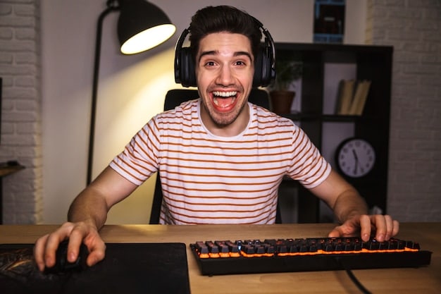 A streamer interacting with their audience in real-time. The streamer is smiling and engaging with the chat on-screen. Various overlays and alerts are visible, highlighting new followers, donations, and subscriptions. The setting is a well-lit and organized gaming room.