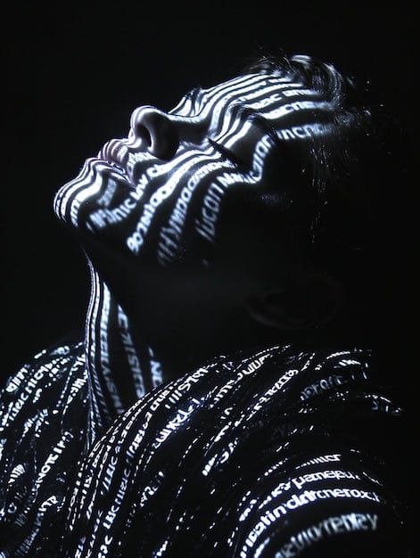 A close-up, dynamic shot of Beyoncé's iconic silhouette against a glowing stage, with abstract digital lines representing data flow and artistic vision.
