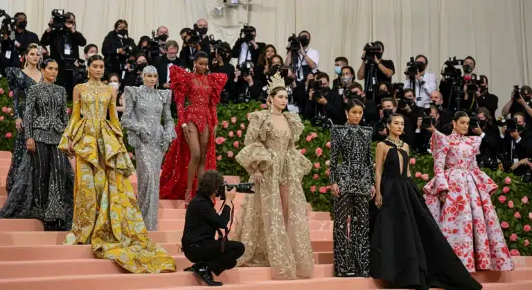 Celebrities in avant-garde fashion at the 2026 Met Gala red carpet