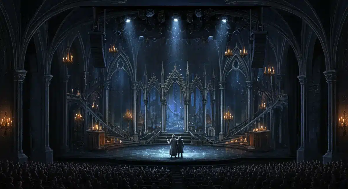 Fantasy movie Broadway set design rendering