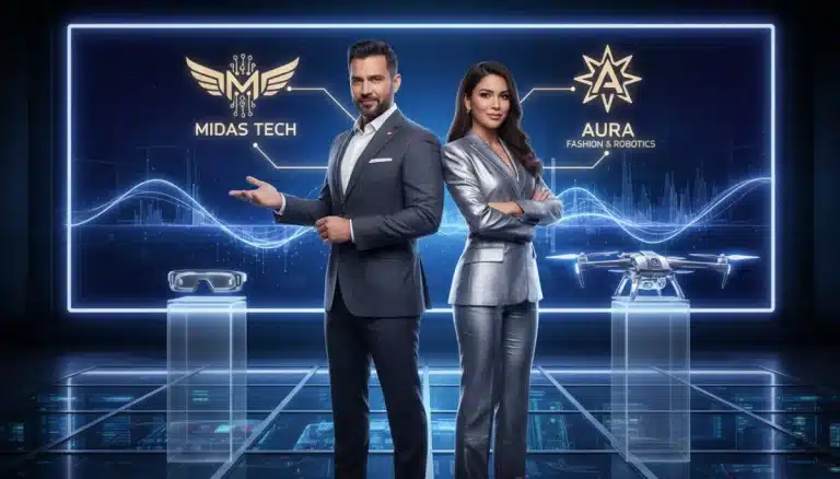 Two A-list celebrities showcasing their successful brand empires, symbolizing over $100 million in recent business growth.