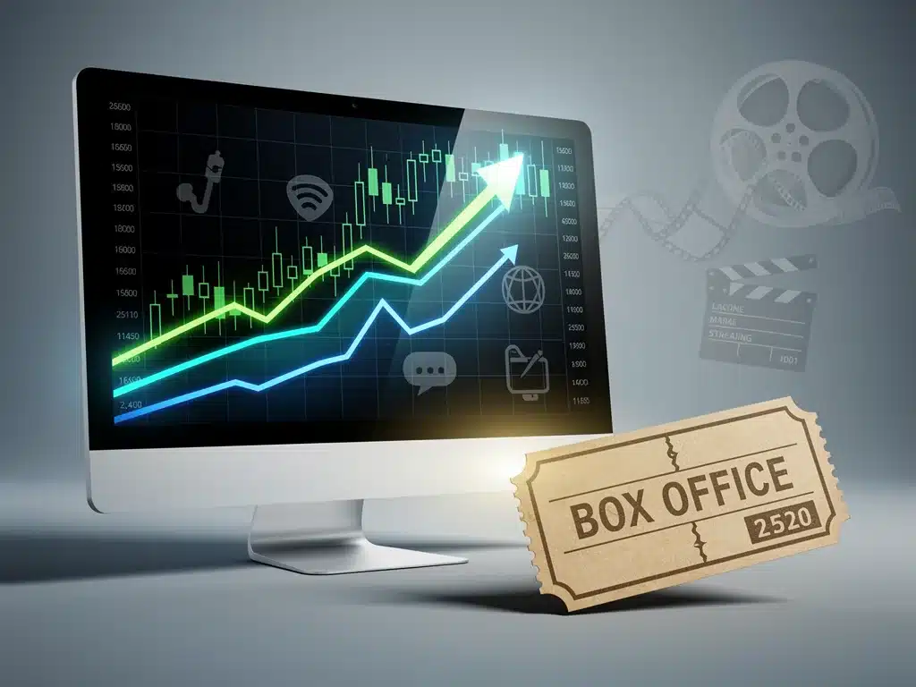 Financial chart showing streaming investment growth over traditional box office, industry shift