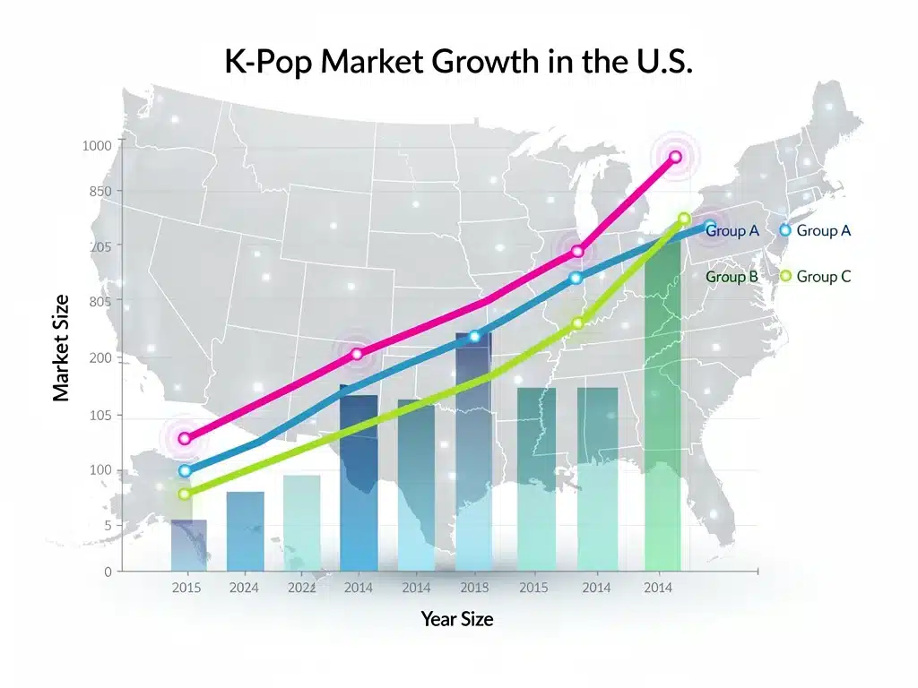 Projected growth of new K-Pop groups in the U.S. market by 2026